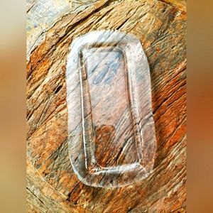 Clear bubble glass platter.